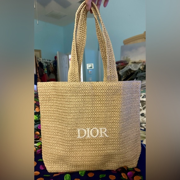 Dior Large Raffia Tote VIP/ GWP Item - Picture 1 of 13